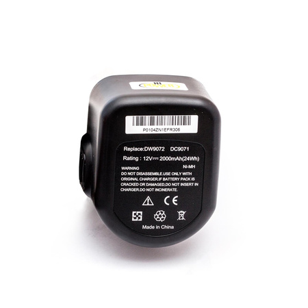 Bateria zamienna DeWalt DC9071, DE9037, DE9072, DE9074, DE9075, DE9086, DE9274, DE9501, DW9071, DW9072 12V 2.0Ah NiMH do eletronarzędzi DeWalt