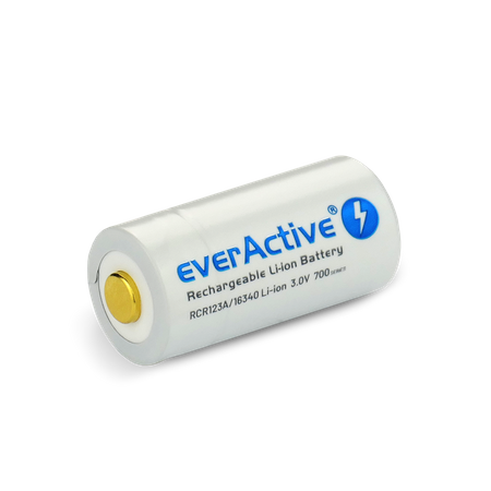 Akumulator EverActive 16340 CR123 17345 3V 700mAh Li-Ion micro USB z zabezpieczeniem do latarek