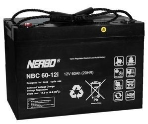 Akumulator NERBO NBC 60-12i 12V 60Ah do wózka inwalidzkiego Vermeiren, Invocare