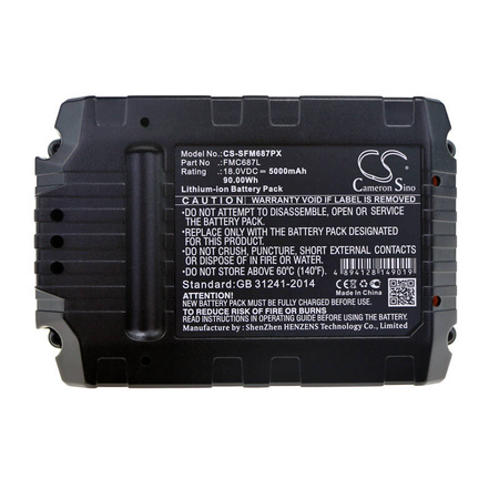 Bateria zamienna do Stanley FMC687L FMC688L 18V 5000mAh Li-Ion do PCC680L FMC710D2-XE LBX20 FMC675B-XE FMC698B FMC761B-XE FMC770B-XE LBXR20