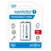 Akumulatorek everActive 6F22/9V Li-ion 9V 550 mAh z USB TYP C