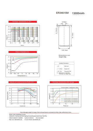 Bateria litowa FANSO ER34615M 3,6V 13000mAh - LiSOCL2, D, LSH20, SB-D02/TC, SL-780/S, TL-4930, TL-5930