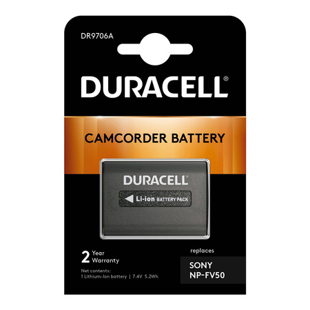 Bateria Duracell DR9706A 7,4V 650mAh Li-Ion - Sony NP-FV30, NP-FV50