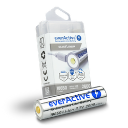 Akumulator EverActive 18650 3,7V 2600mAh Li-Ion micro USB z zabezpieczeniem BOX do latarek