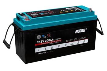Akumulator Litowy NERBO N-LFP 200-12BLH 12,8V 200Ah Li-FePO4 BMS Head do pracy cyklicznej