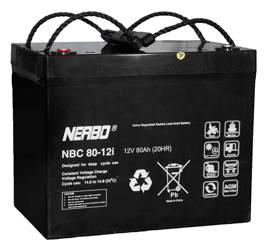 Akumulator NERBO NBC 80-12i 12V 80Ah do wózka inwalidzkiego Vermeiren, Invocare