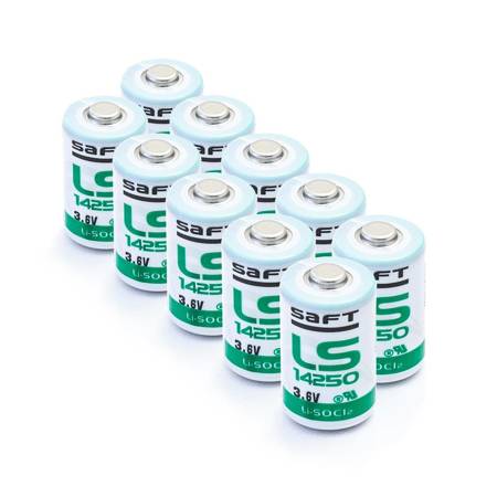 10 x Bateria litowa SAFT LS14250 3,6V 1200mAh Li-SOCl2 1/2AA, ER14250S, SL-350, SL-750, XL-050FL, TL-4902, TL-5902