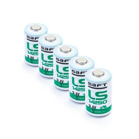 5 x Bateria litowa SAFT LS14250 3,6V 1200mAh Li-SOCl2 1/2AA, ER14250S, SL-350, SL-750, XL-050FL, TL-4902, TL-5902