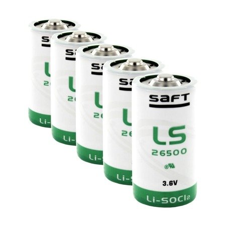 5 x Bateria litowa SAFT LS26500 / STD  Li-SOCl2 3,6V 7700mAh - ER26500, TL-4920, SL-2770, SL-770, XL-140F