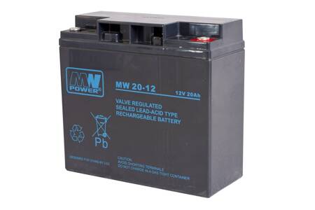 Akumulator AGM MW Power MW 20-12 12V20Ah do do UPS APC, Ever, Fideltronik, Eaton Powerware, Alarmy, Quady