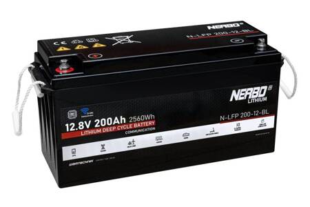 Akumulator Litowy NERBO N-LFP 200-12BL 12,8V 200Ah Li-FePO4 BMS do pracy cyklicznej